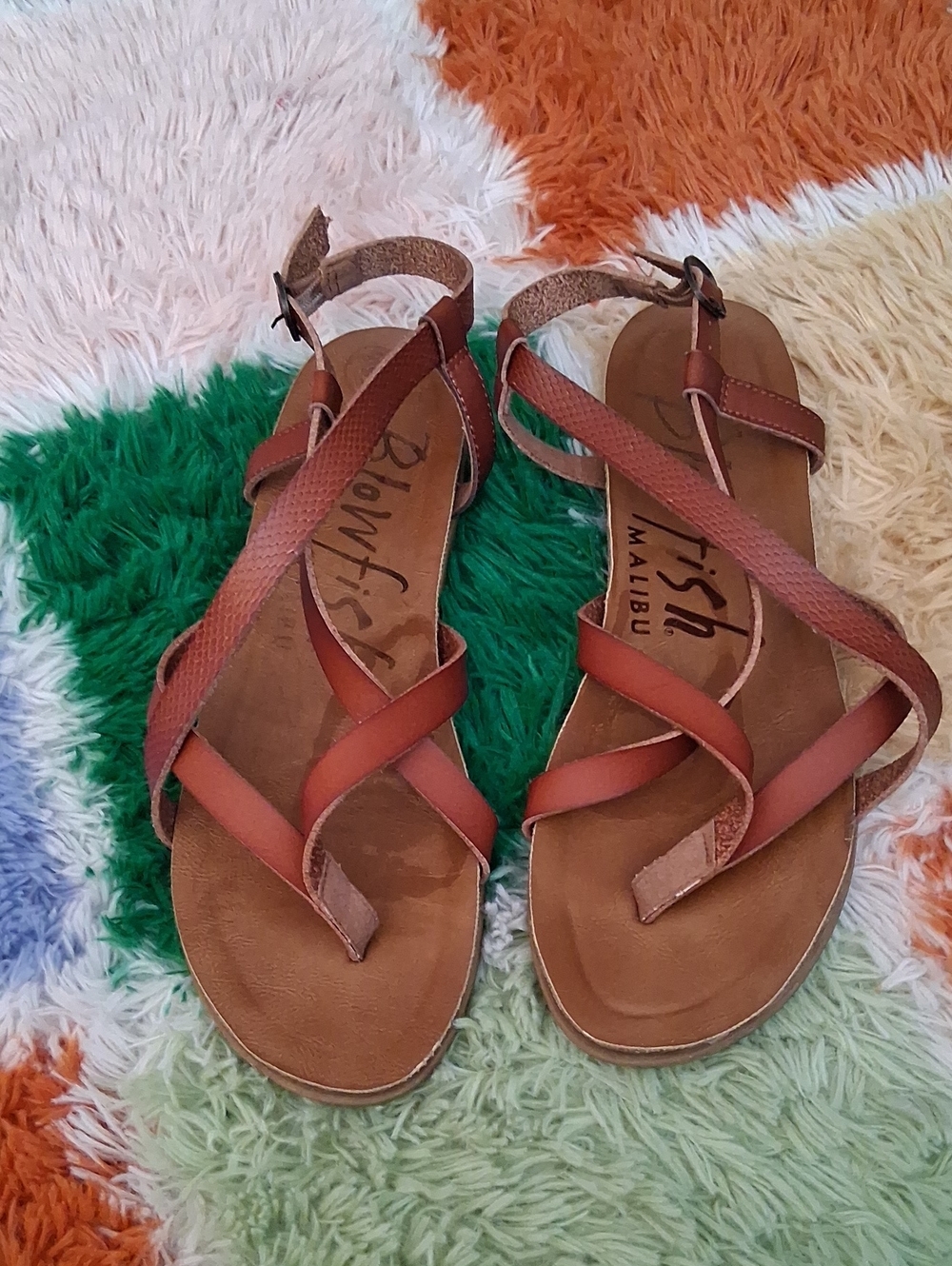 Brown Strappy Women’s Sandals with Ankle Buckle